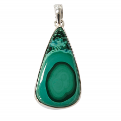 pendant malachite and chrysocolla silver