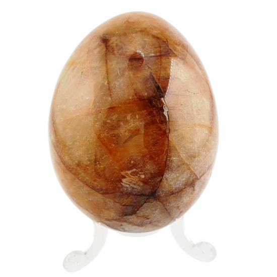 Yellow hematoid quartz egg