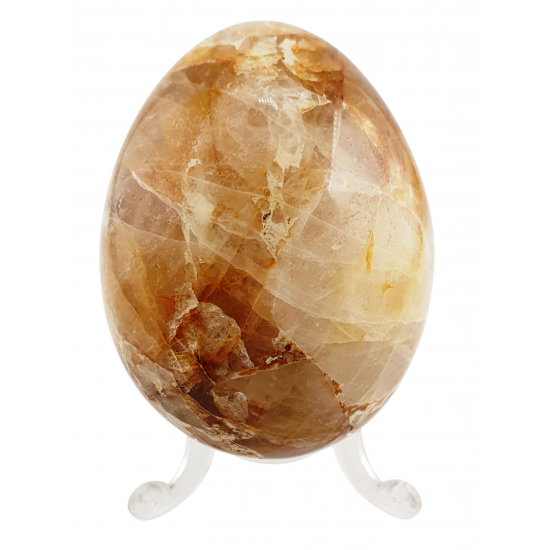 Yellow hematoid quartz egg