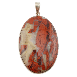 pendant red jasper silver