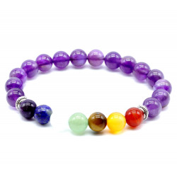 amethyst 7 chakras bracelet 6mm