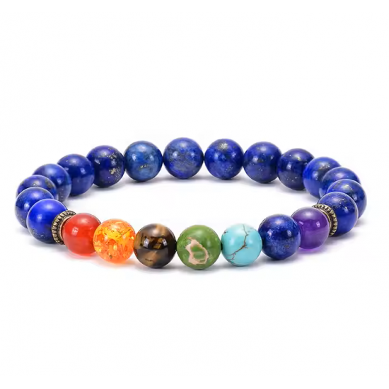 lapis lazuli 7 chakras bracelet 6mm lapis lazuli 7 chakras bracelet 6mm