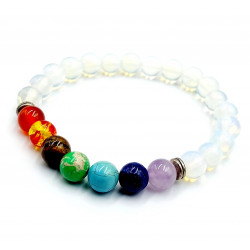 bracelet 7 chakras 6mm opaline