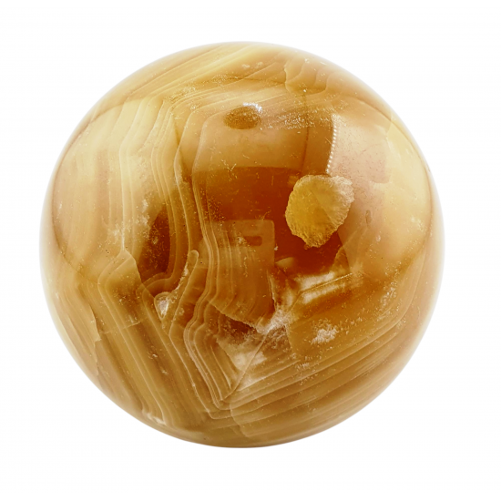 Honey calcite sphere