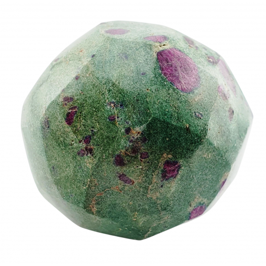 fushite and ruby sphere faceted