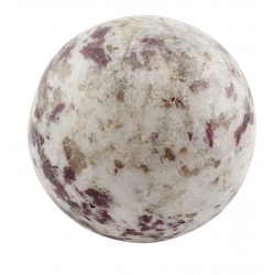 rubellite - smoky quartz sphere