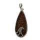 pendant gem bone real dinosaur bones silver
