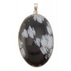 pendant snowflake obsidian silver