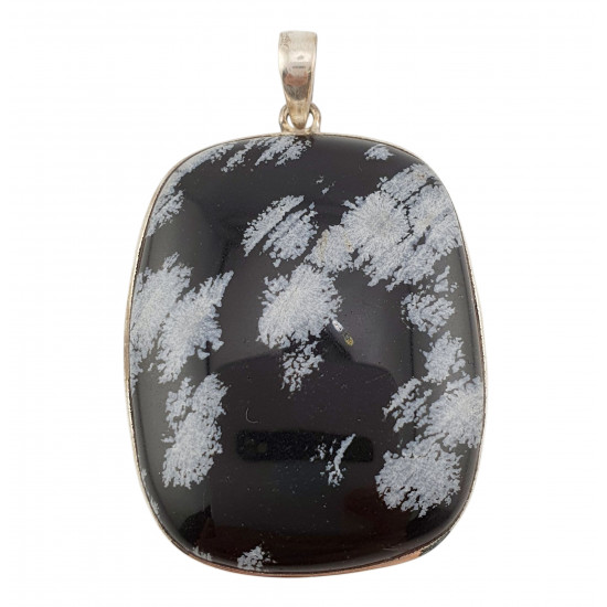 pendant snowflake obsidian silver pendant snowflake obsidian silver