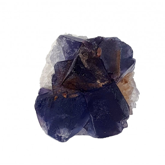 Blue Fluorite on quartz