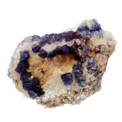 Blue Fluorite on quartz