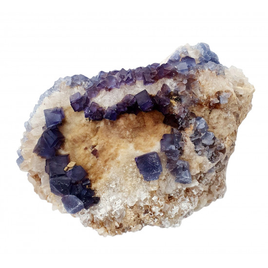 Blue Fluorite on quartz