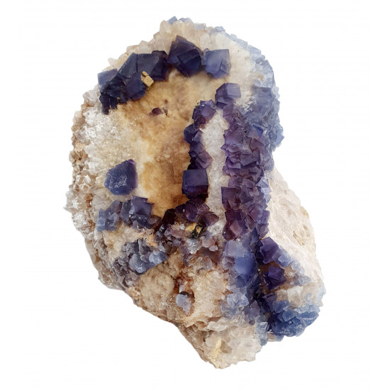 Blue Fluorite on quartz