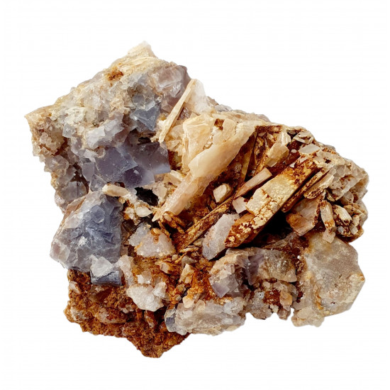 Blue Fluorite on barite