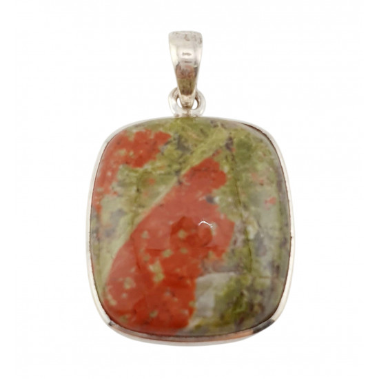 pendant unakite silver