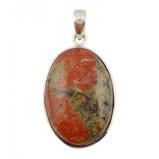 pendant unakite silver