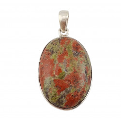 pendentif unakite argent
