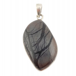 pendentif jaspe paysage argent
