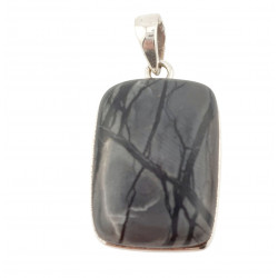 pendentif jaspe paysage argent