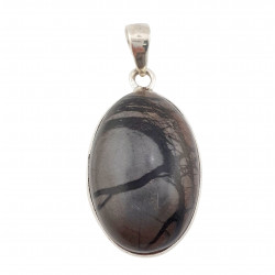 pendentif jaspe paysage argent