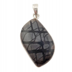 pendentif jaspe paysage argent