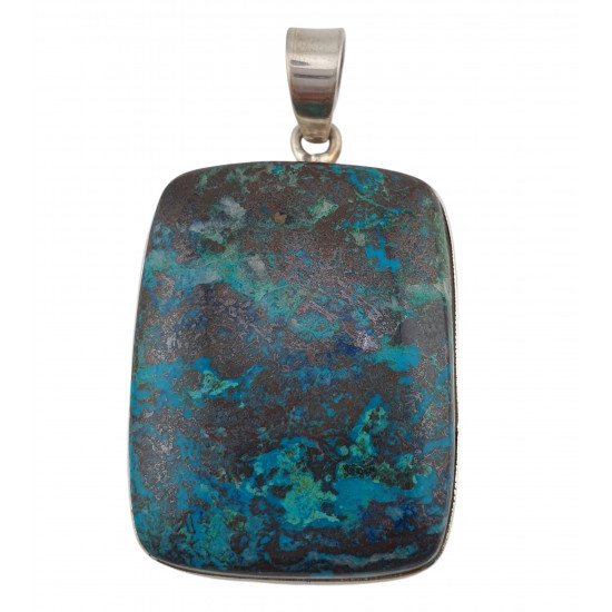 pendant chrysocolla silver