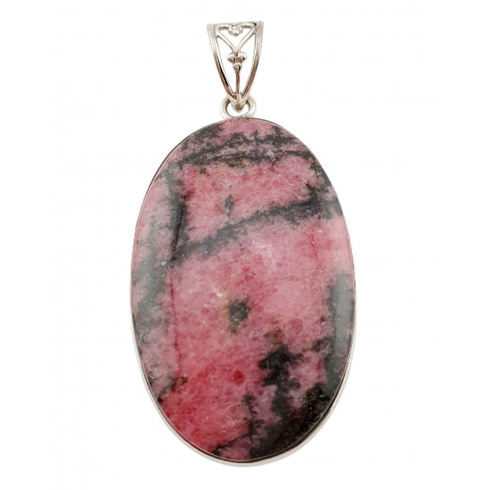 pendant rhodonite silver