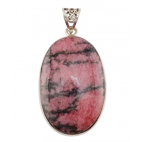 pendant rhodonite silver
