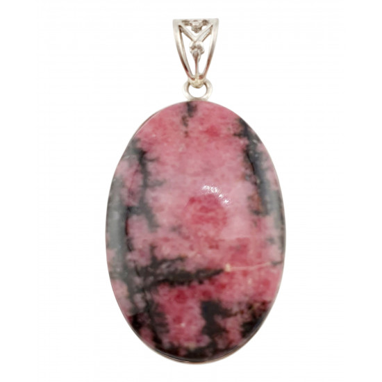 pendant rhodonite silver
