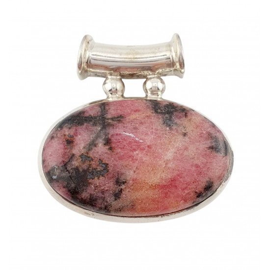 pendant rhodonite silver