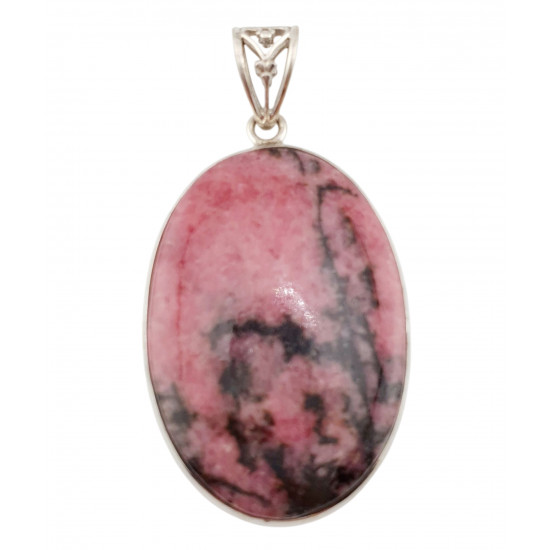 pendant rhodonite silver