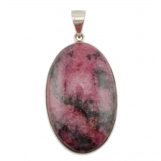 pendant rhodonite silver