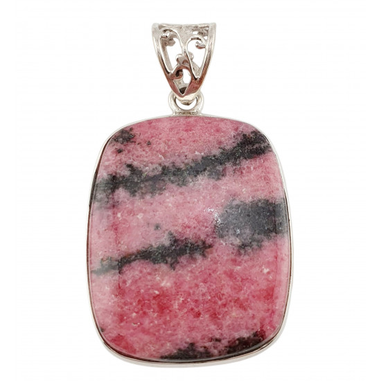 pendant rhodonite silver
