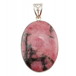 pendant rhodonite silver