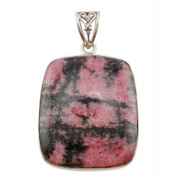 pendant rhodonite silver