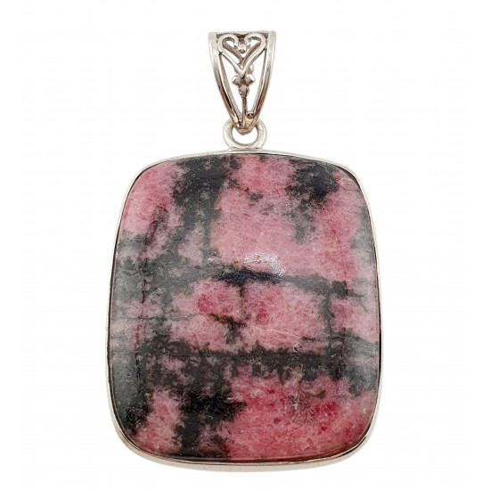 pendant rhodonite silver