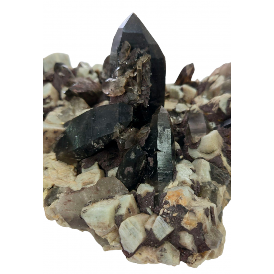 amazonite - hematite - smoky quartz