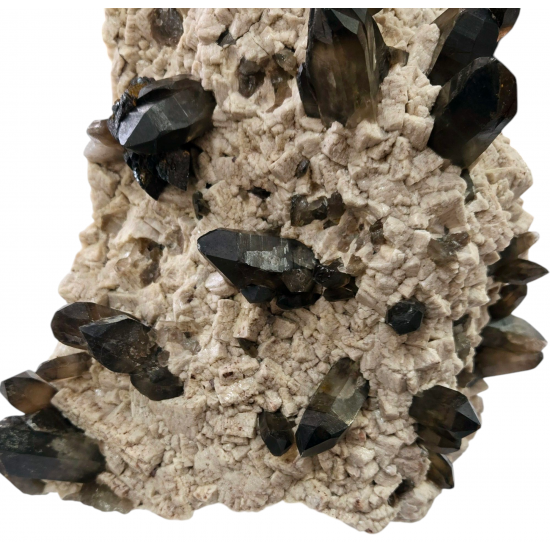 smoky quartz - feldspath
