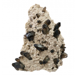smoky quartz - feldspath