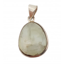 pendant prehnite epidote silver