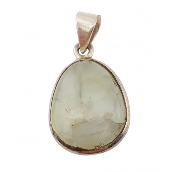 pendant prehnite epidote silver