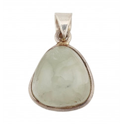 pendant prehnite epidote silver