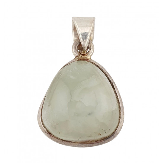 pendant prehnite epidote silver