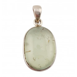 pendant prehnite epidote silver