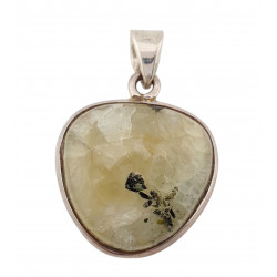 pendant prehnite epidote silver