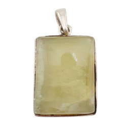 pendant prehnite epidote silver
