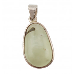 pendant prehnite epidote silver