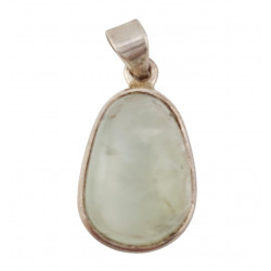 pendant prehnite epidote silver