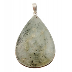 pendant prehnite epidote silver