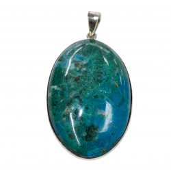 pendant malachite and chrysocolla silver